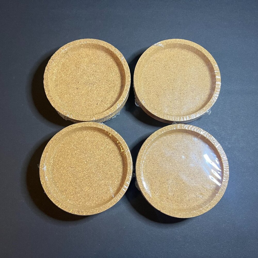 Set of 4 2x Ikea Design Preutz 365+ Round 4" Cork Beverage Coasters - 8 Total